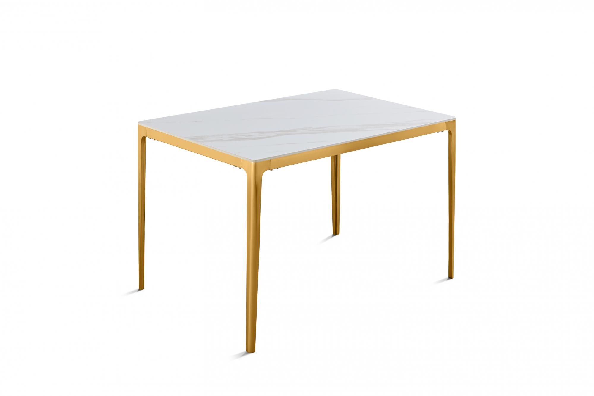 Стол обеденный Камео DT-3001S, 120х80х76 см, белый мрамор (Калаката)