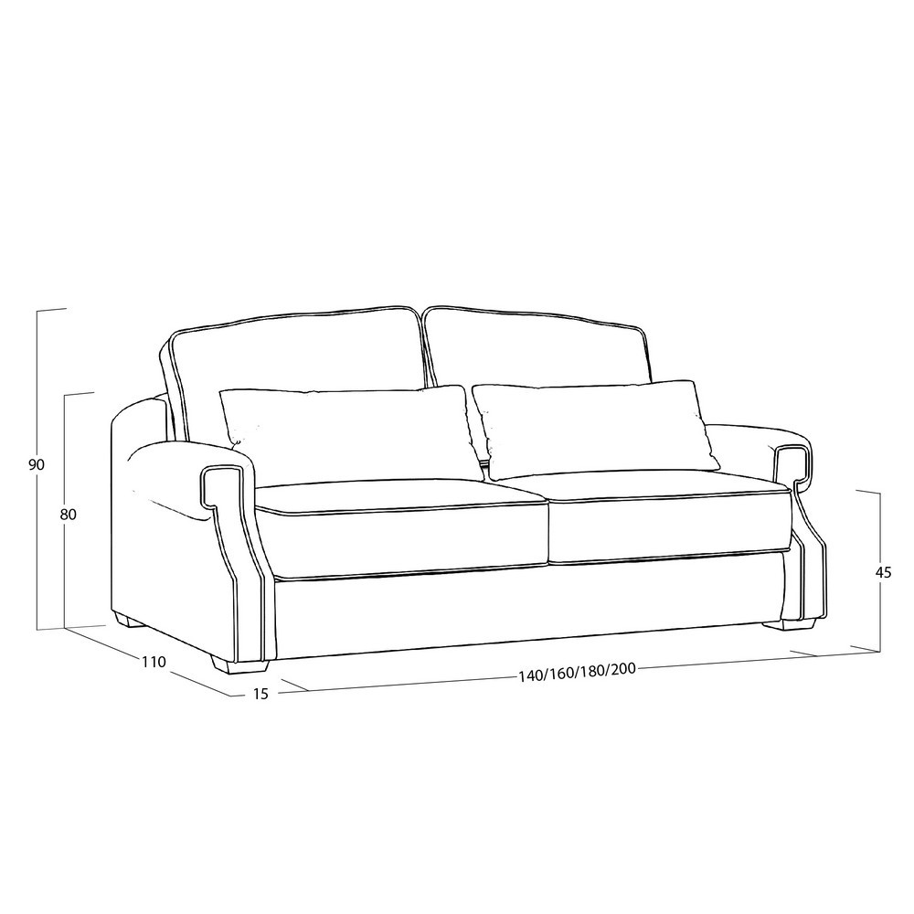 Диван Quadra (с механизмом) DQo-I-180-K03-Ka-B18