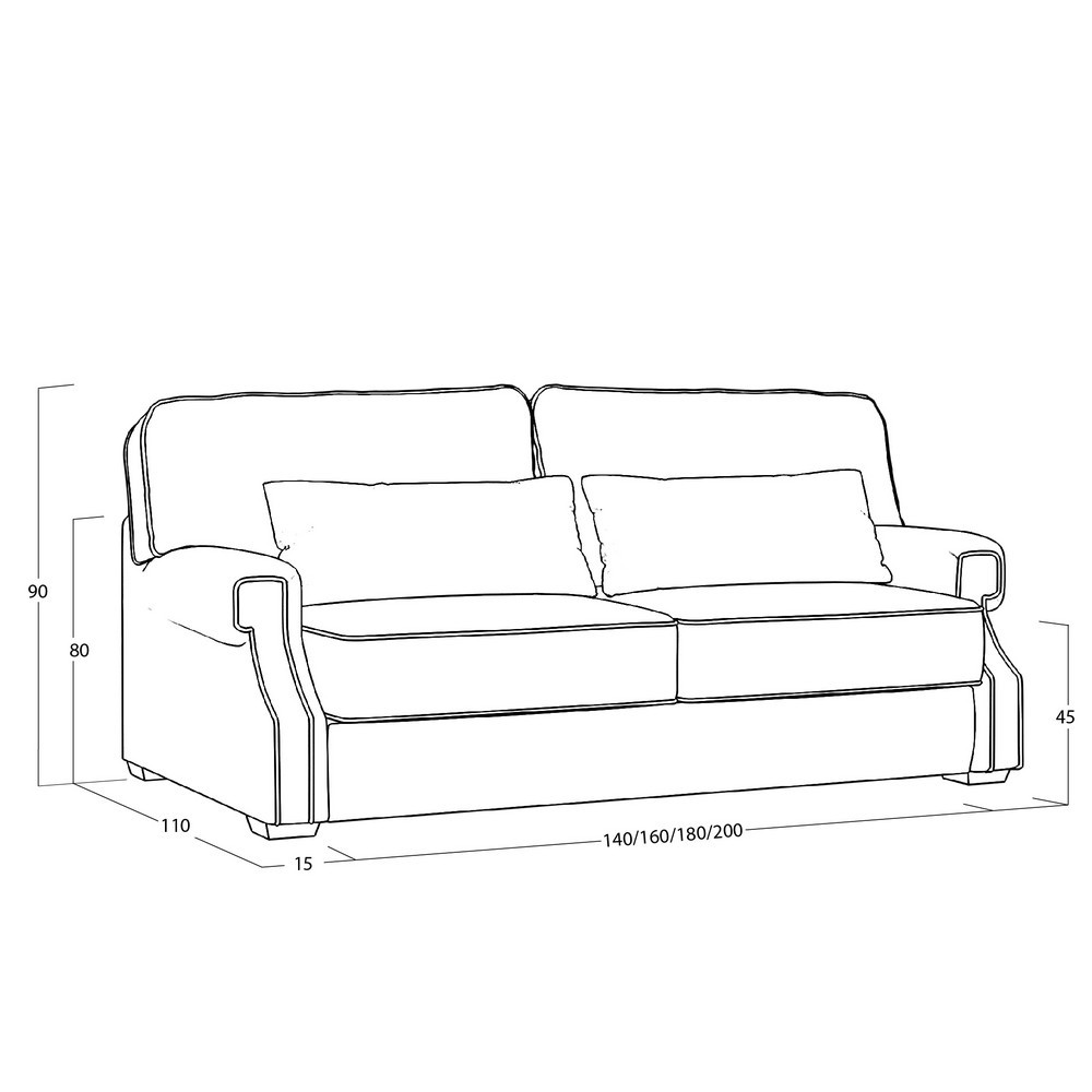 Диван Quadra L (с механизмом) DQL-I-180-K03-KaB40-B18