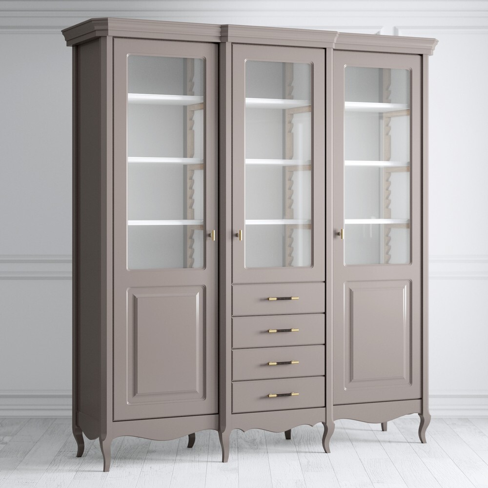 Библиотека 3 двери с ящиками 