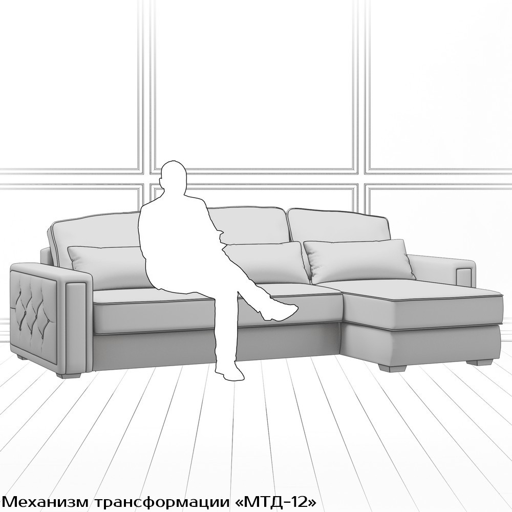 Диван Diamante (с механизмом) DDi-TR-180-K03-Ka-B18