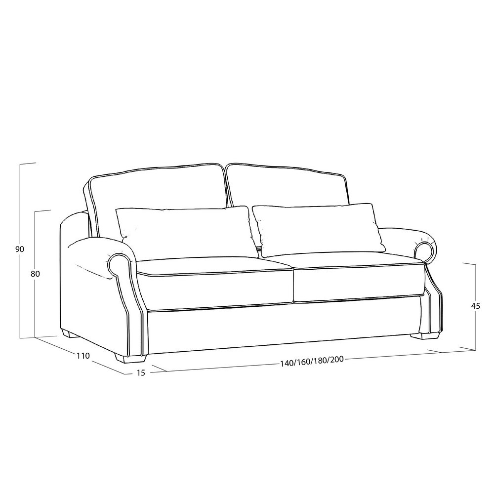 Диван Kane (с механизмом) DKa-I-180-K03-KaB40-0407