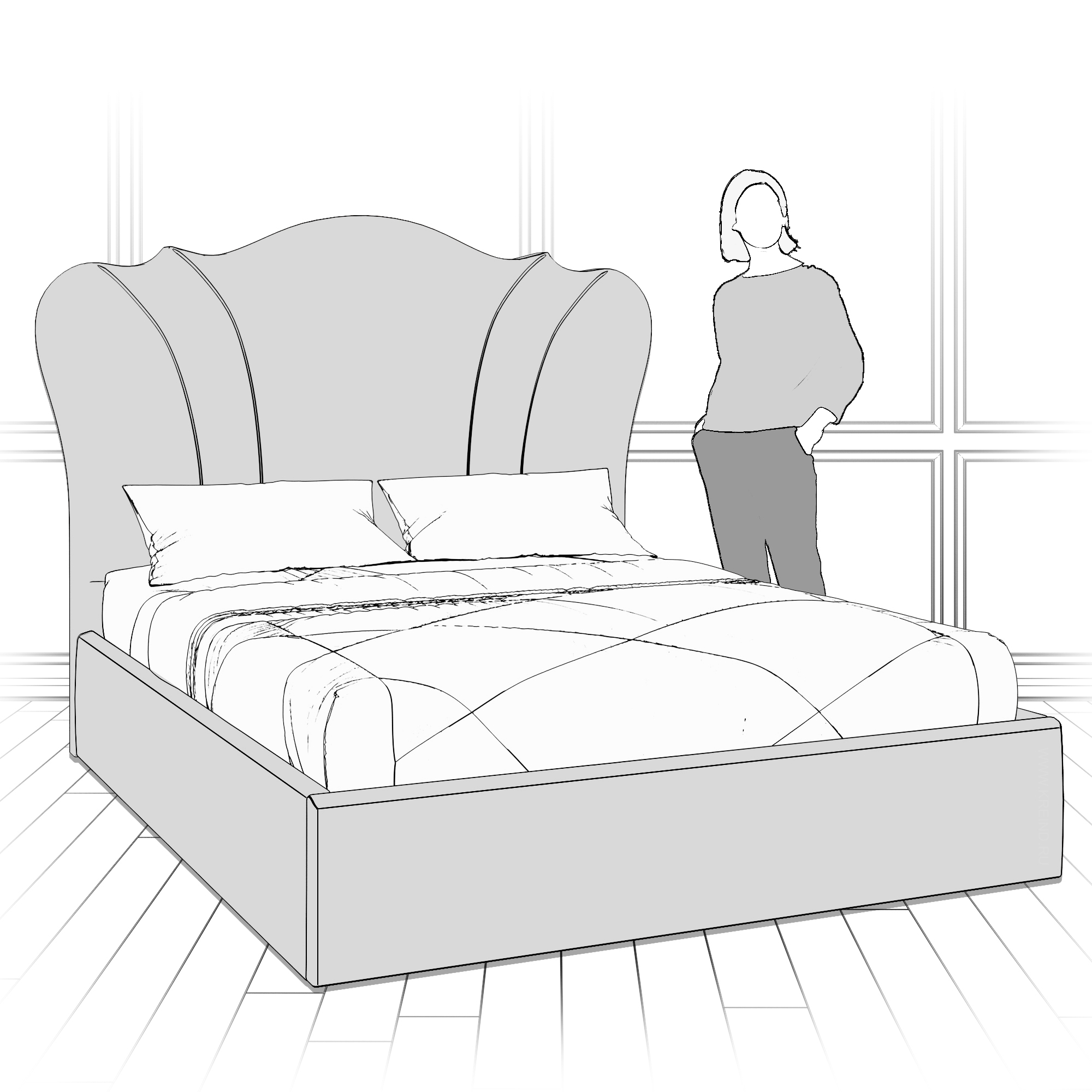 Кровать с подъемным механизмом K60-1600-B12