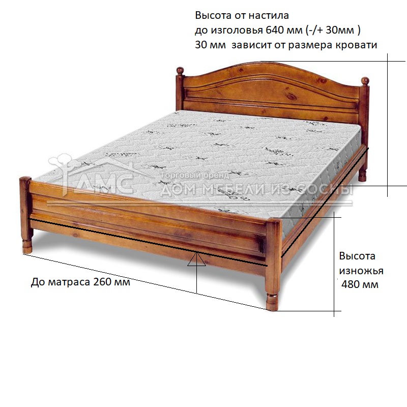 Кровать Горка филенчатая 1200х2000