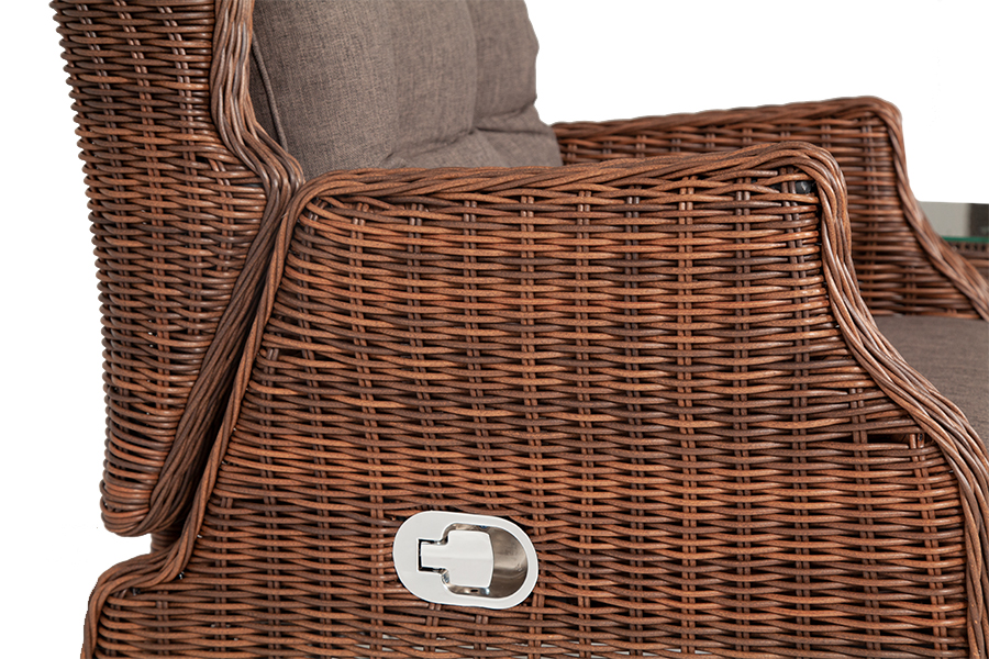 "Форилло" кресло раскладное плетеное, цвет коричневый