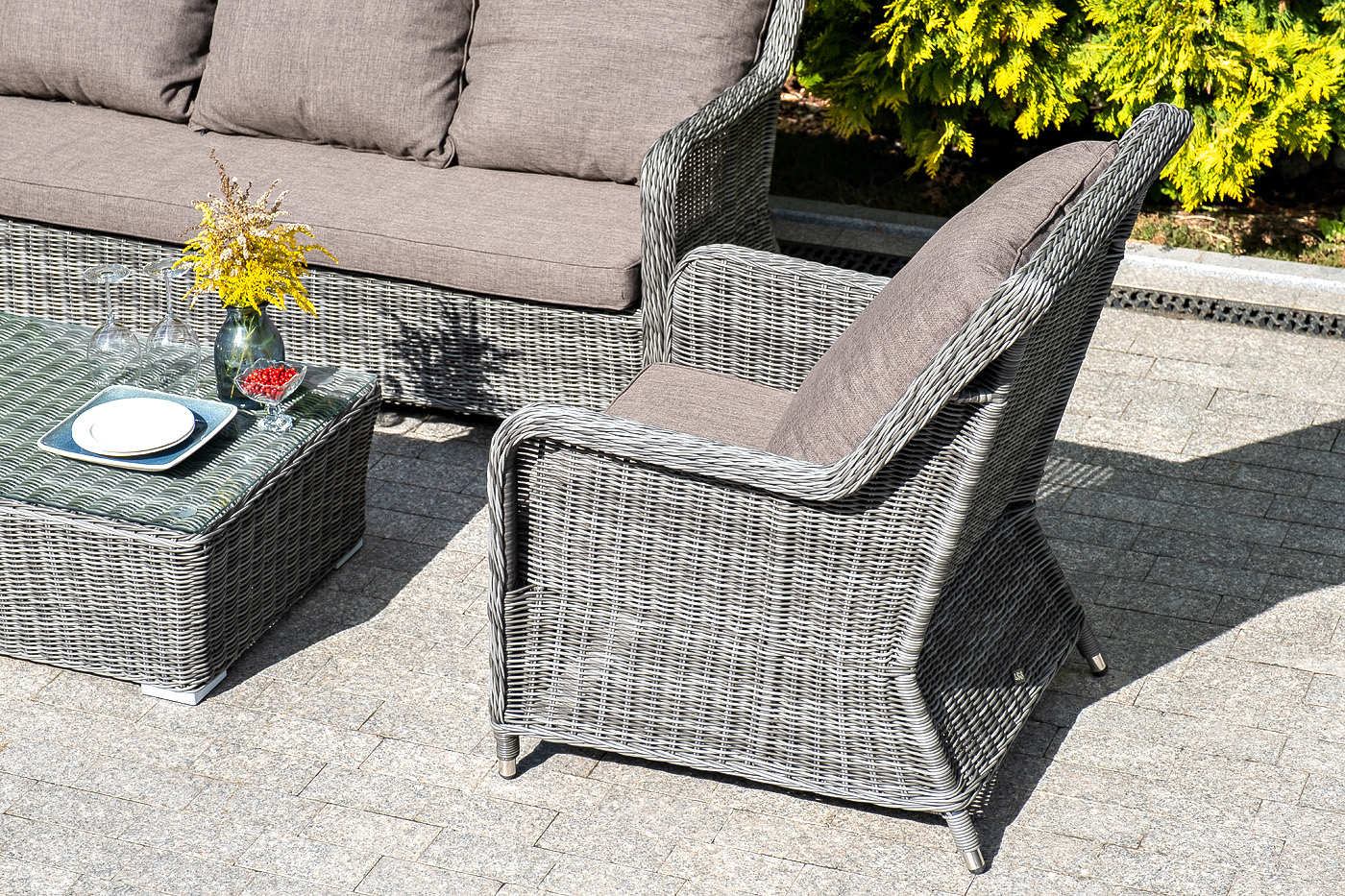 "Глиссандо" лаунж-зона из искусственного ротанга, цвет графит