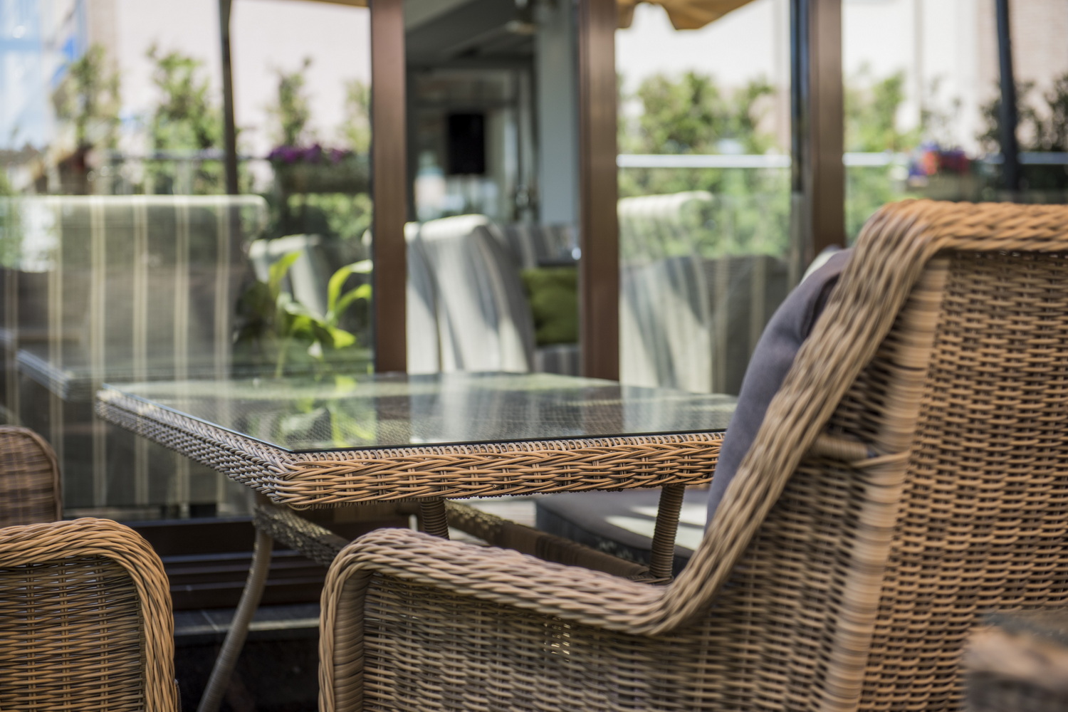 "Глиссандо" лаунж-зона из искусственного ротанга, цвет соломенный