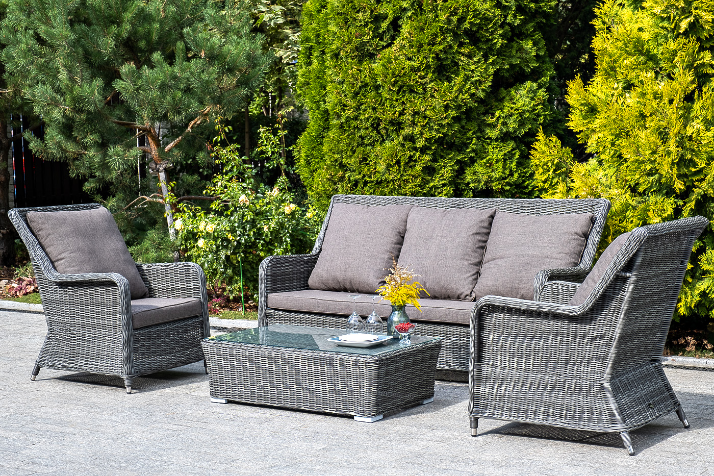 "Глиссандо" кресло плетеное из искусственного ротанга, цвет графит