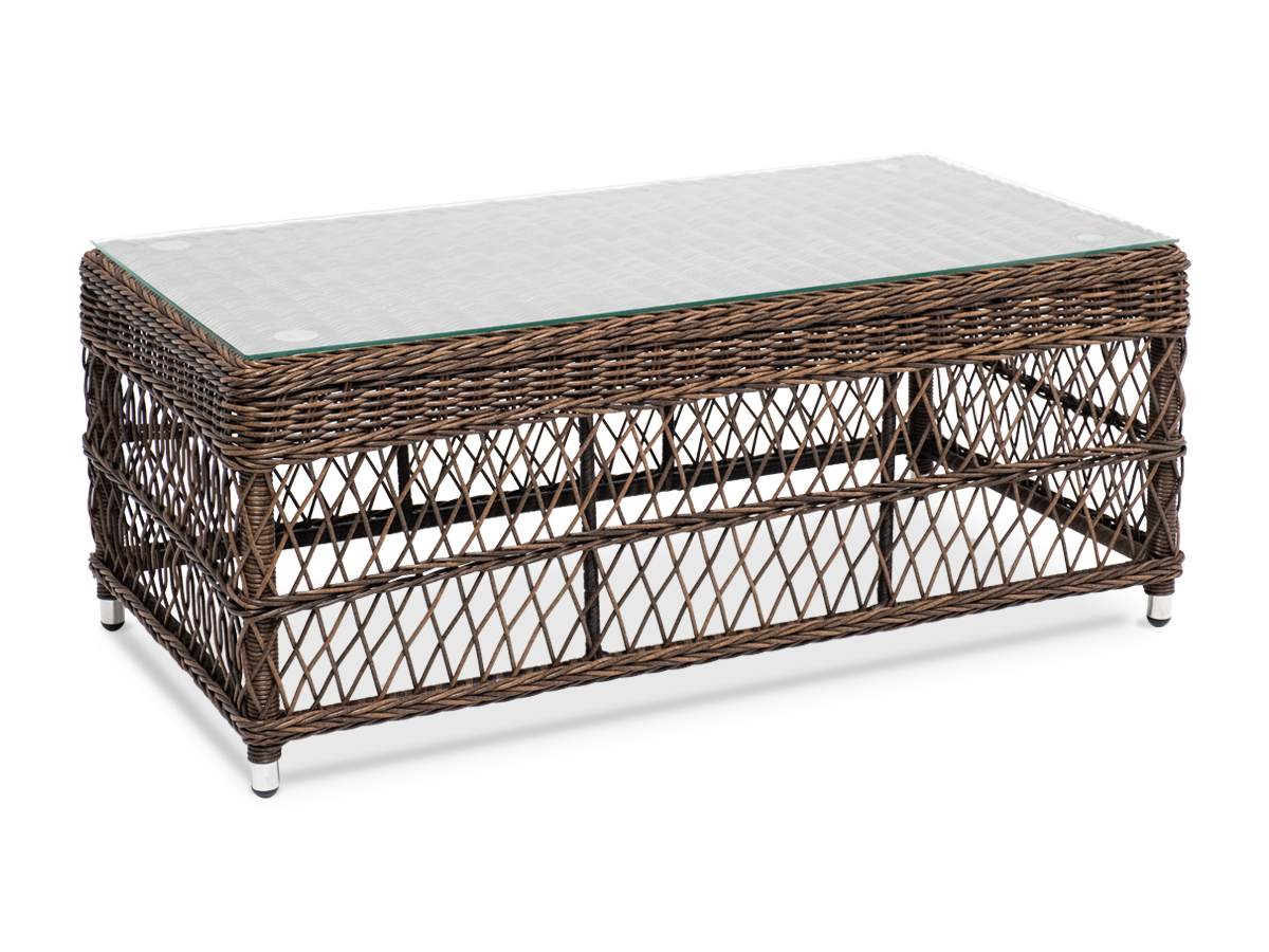 "Грандинелли" стол журнальный из искусственного ротанга, цвет коричневый