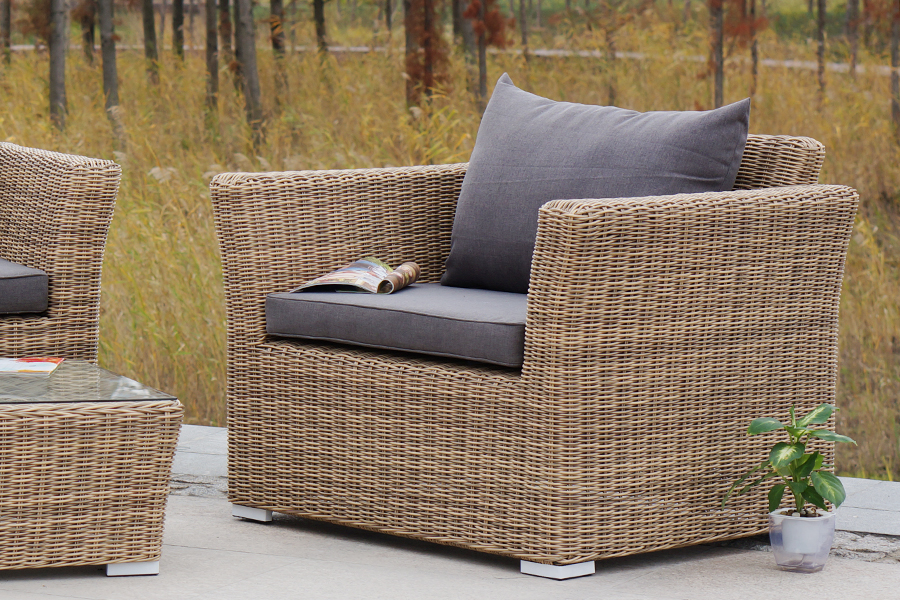 "Каприоли" лаунж-зона из искусственного ротанга, цвет соломенный