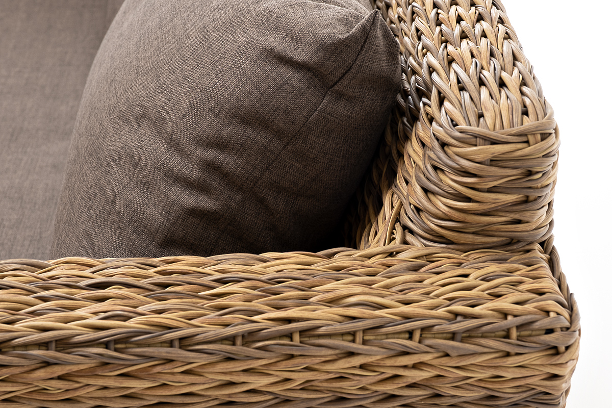 "Капуто" диван из искусственного ротанга (гиацинт) двухместный, цвет соломенный