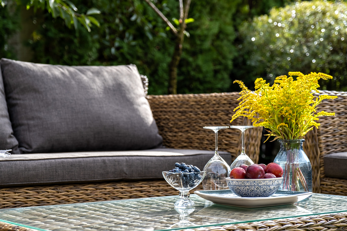 "Капуто" диван из искусственного ротанга (гиацинт) двухместный, цвет соломенный