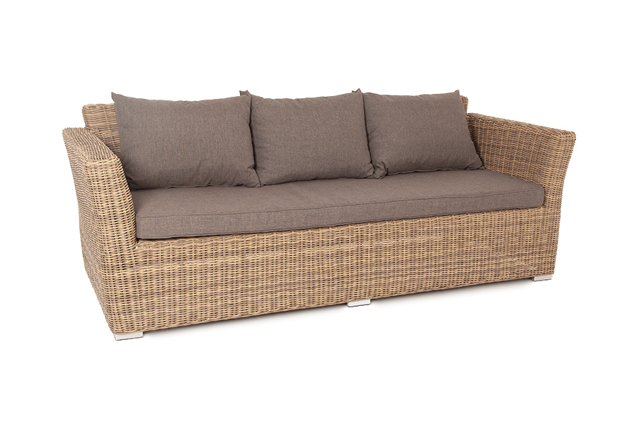 "Капуто" диван из искусственного ротанга трехместный, цвет соломенный