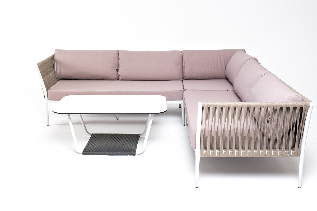 "Калабрия" модульная лаунж-зона из роупа (веревки), каркас из алюминия