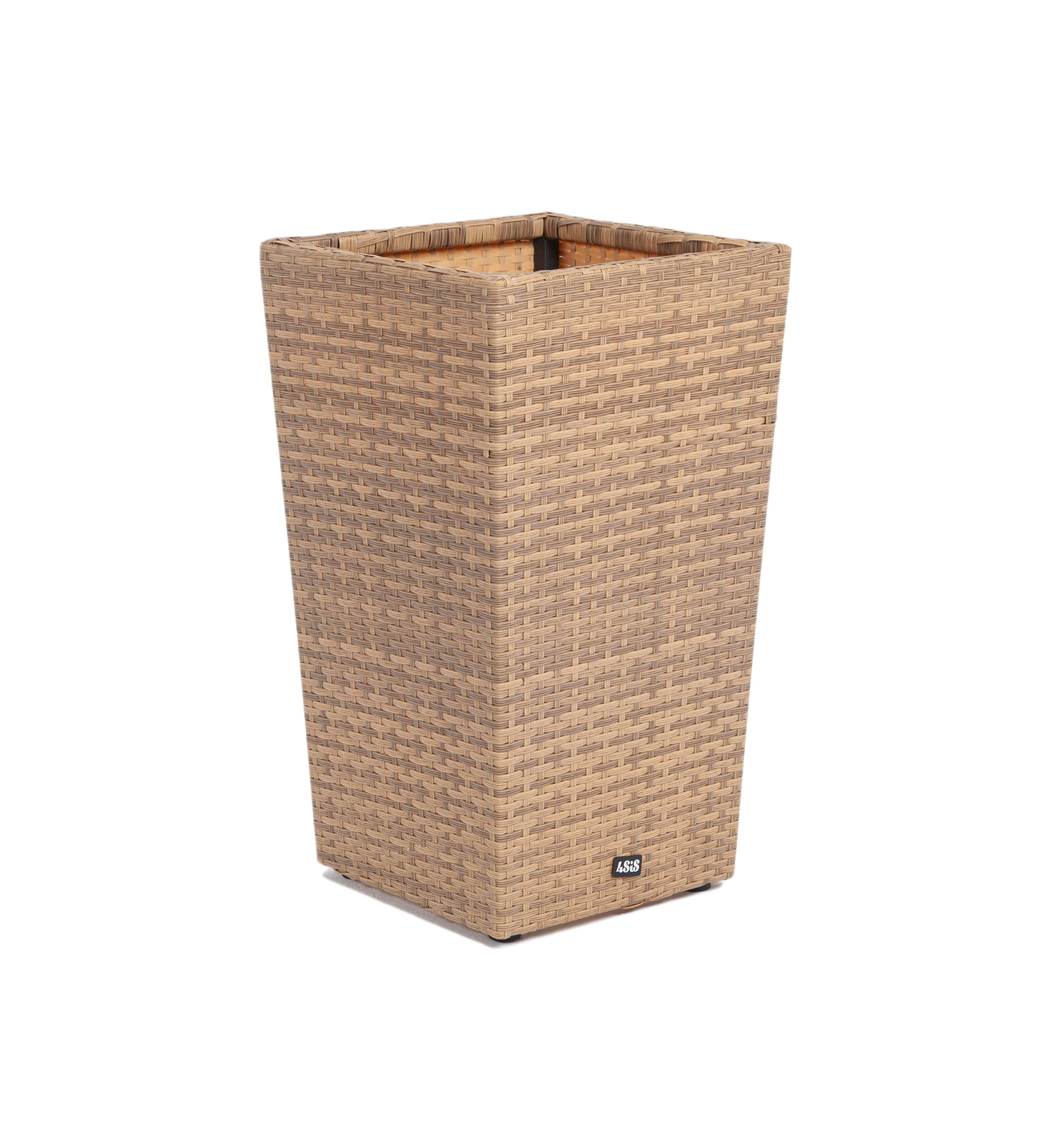 "Капуто" кашпо для цветов плетеное из искусственного ротанга, цвет соломенный