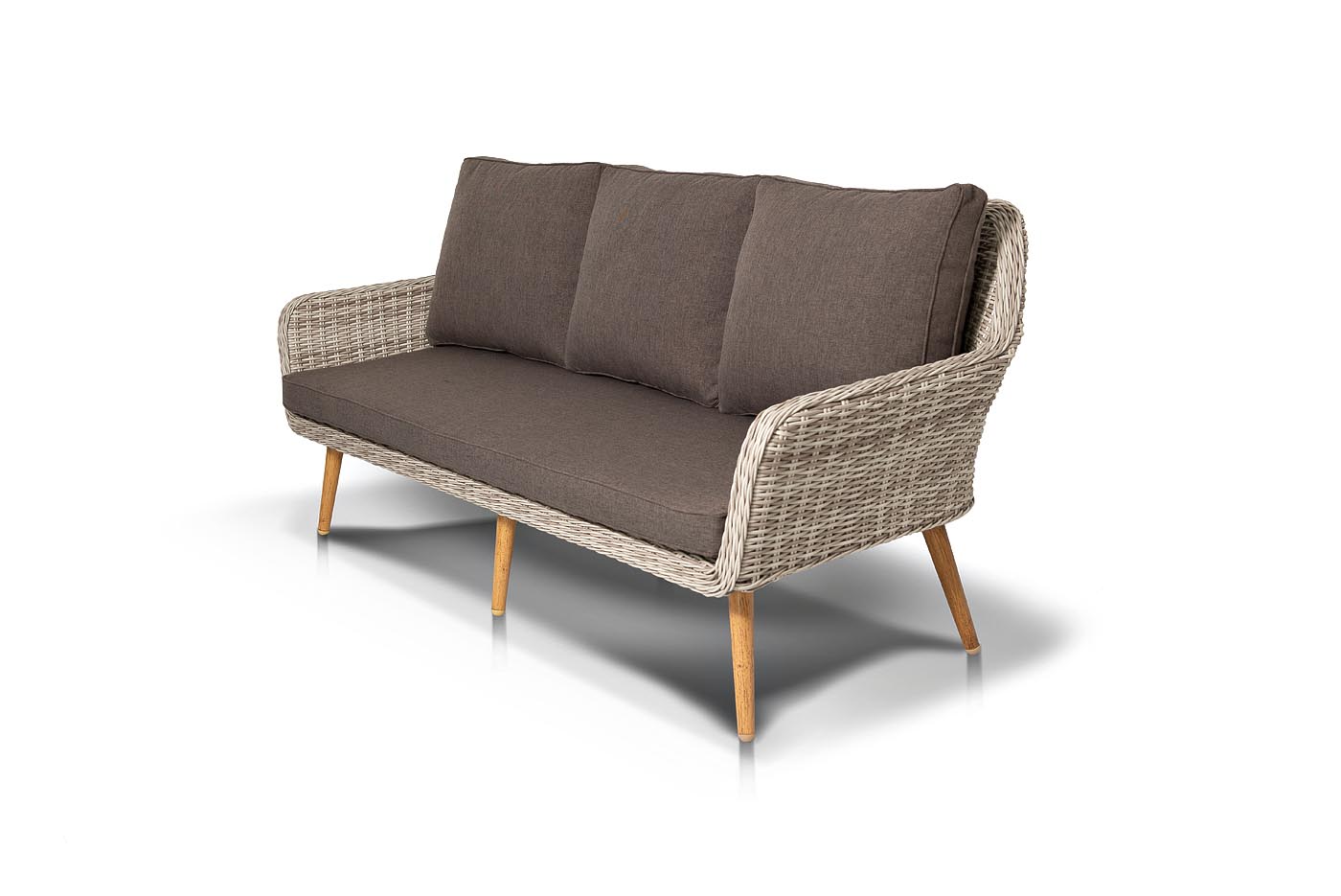 "Провенз" диван из искусственного ротанга трехместный, цвет бежевый