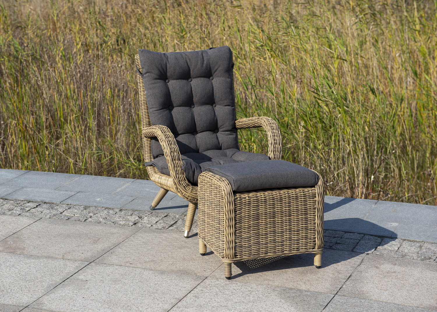 "Таррагона" пуф плетеный, цвет соломенный