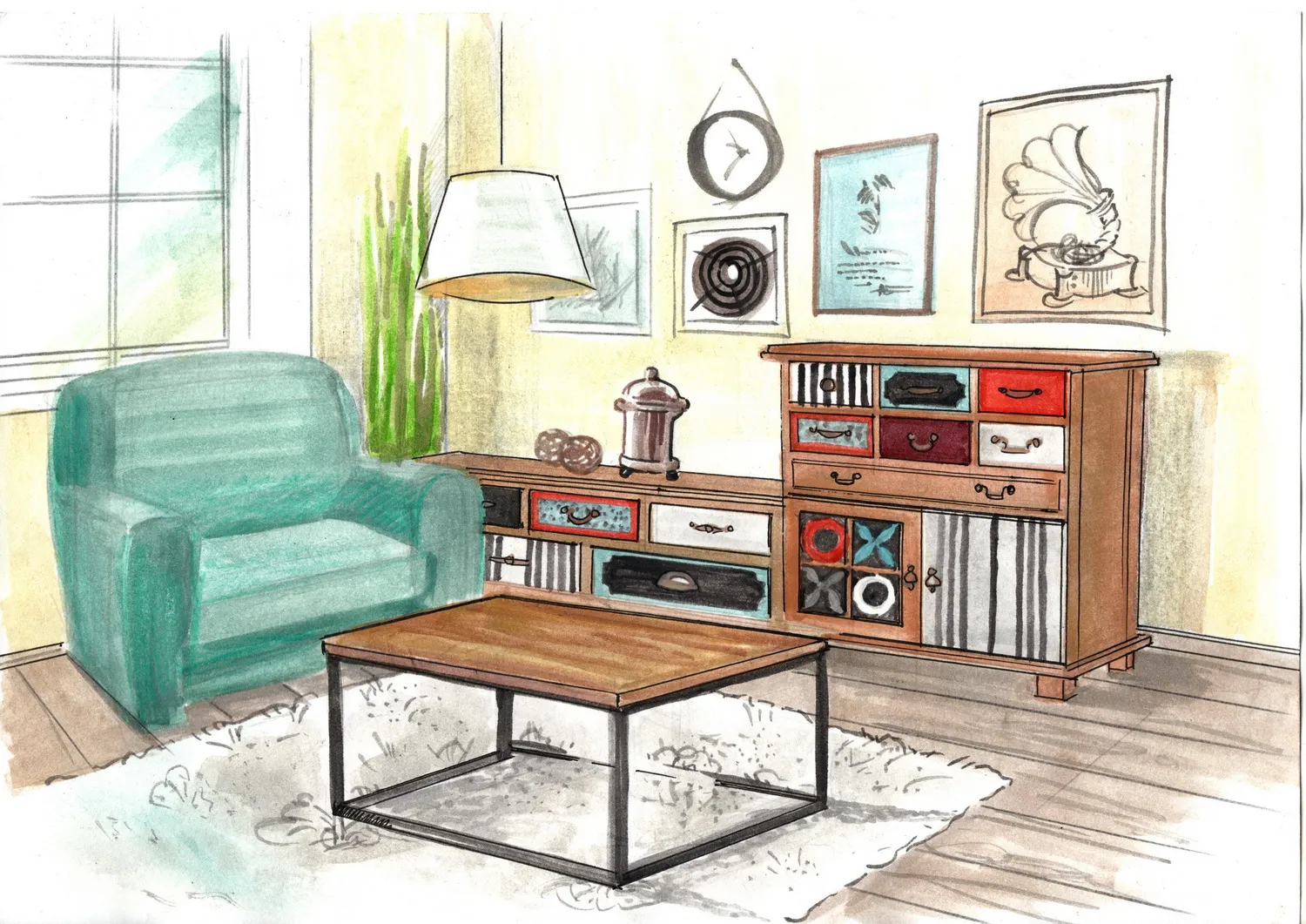 Гостиная Гуашь